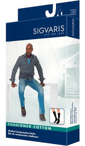 SIGVARIS CUSHIONED COTTON KNEE HIGH SOCKS 20-30