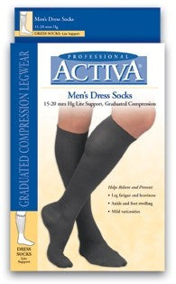 ACTIVA MENS CASUAL AND DRESS SOCK KNEE HIGH 15-20