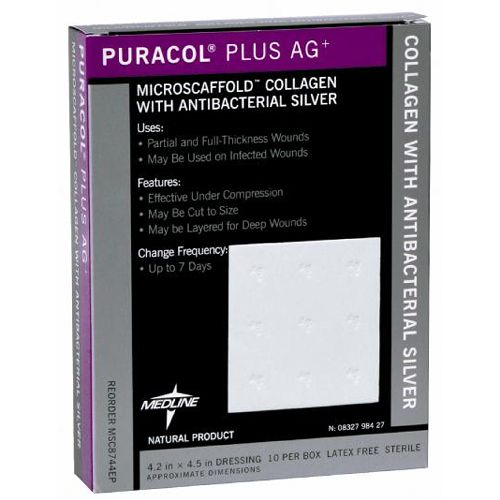 Medline Puracol Plus Ag+ Microscaffold Collagen Wound Dressing with Sheridan Surgical Medline Puracol Plus Ag+ Microscaffold Collagen Wound Dressing with Sheridan Surgical