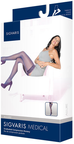 SIGVARIS SHEER PATTERNED THIGH HIGH 20-30