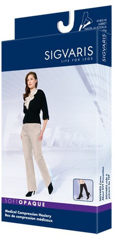 SIGVARIS SOFT OPAQUE KNEE HIGH STOCKINGS 30-40