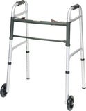 Probasics Aluminum Two-Button release Folding Walker w/Wheels