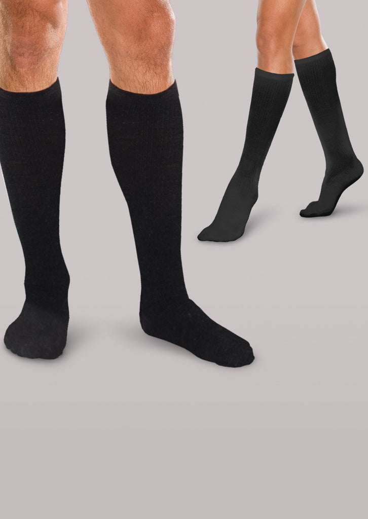 Therafirm Compression Socks 15-20mmHg - Thigh High Support For Travel & Swelling, Black 3XL Short