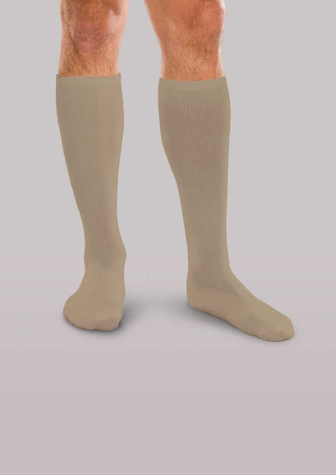 Sigvaris Mens Casual Cotton 186C Khaki Knee-High Compression
