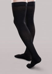 Therafirm Women's Lace-Top Thigh High Stockings - 15-20mmHg Mild Compression, Black, Large - View #9