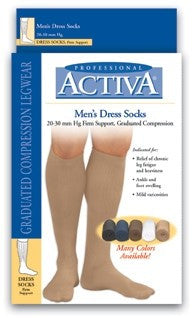 ACTIVA MENS CASUAL AND DRESS SOCK KNEE HIGH 15-20